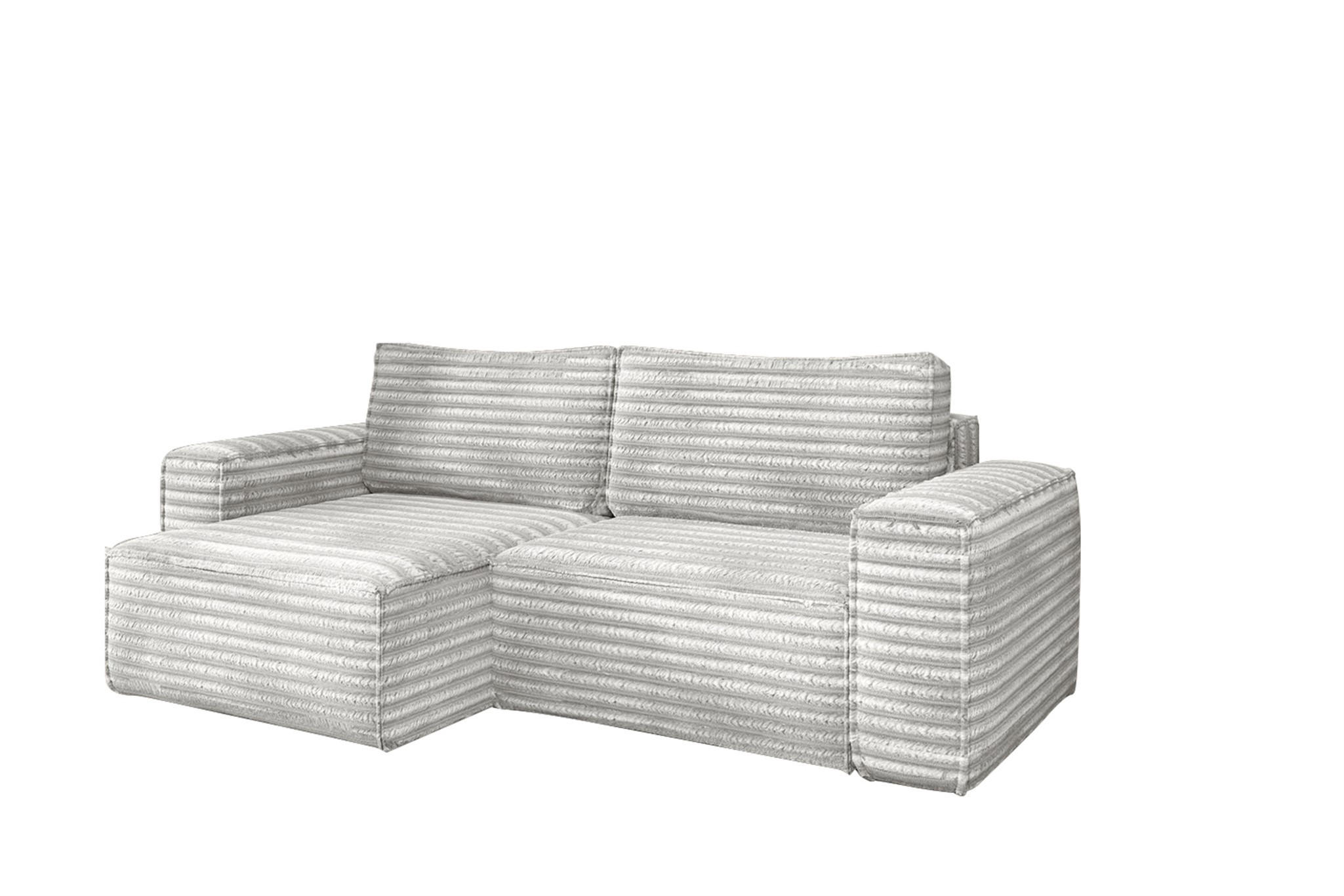 ECKSOFA Schlafsofa Madlen - Hellgrau, Holzwerkstoff/Textil (248/140cm) - Fun Möbel