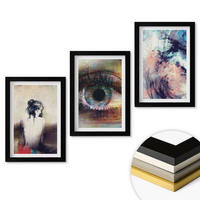 WANDBILDER 3er-Set - 20x30 cm Schwarzer Rahmen - Porträt einer Frau mit abstrakten Emotionen - Schwarz, Kunststoff (20/30cm) - ArtPrintCave