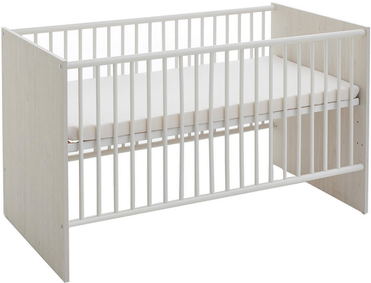 BABYZIMMER SET Emily 3-tlg. - Eichefarben/Silberfarben, Holzwerkstoff/Kunststoff (1/1/1cm) - arthur berndt