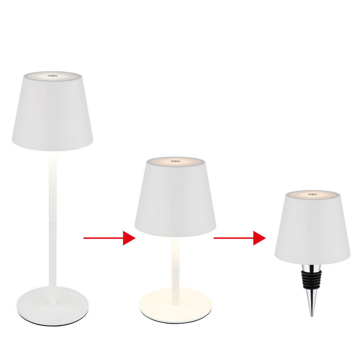 2X LED TISCHLAMPE Vannie I Weiß - Weiß, Metall (11.5/11.5/36cm) - Globo Lighting