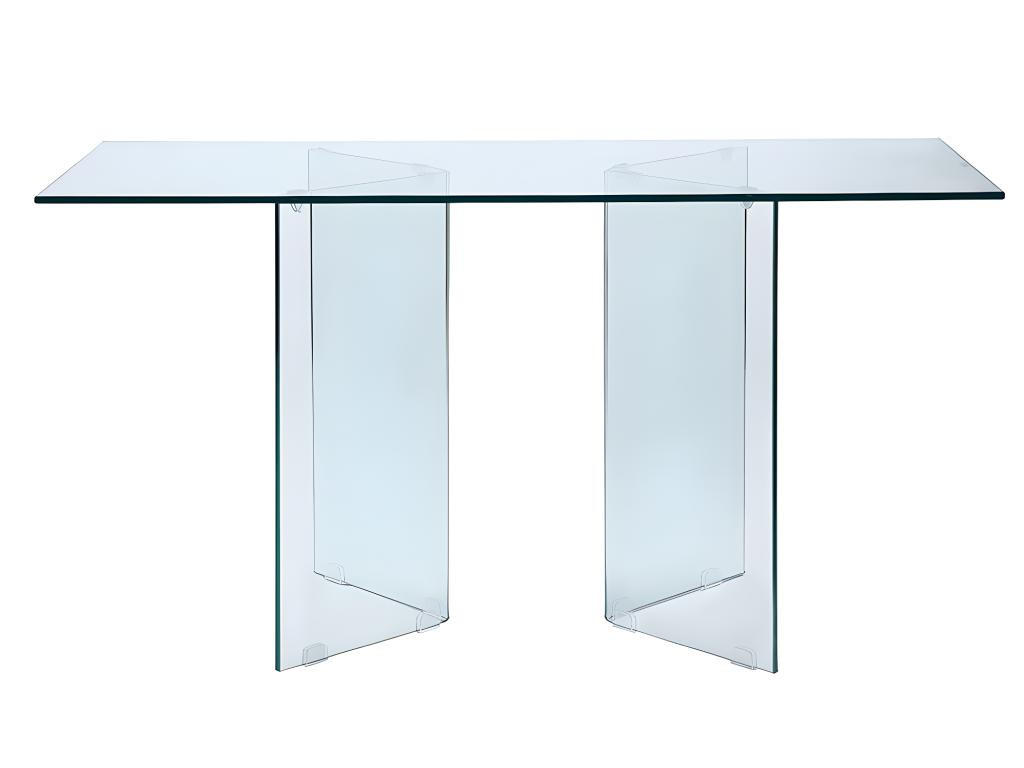 SCHREIBTISCH - Sicherheitsglas - CLARISSA - Transparent, Glas (140/60/75cm) - Vente-Unique