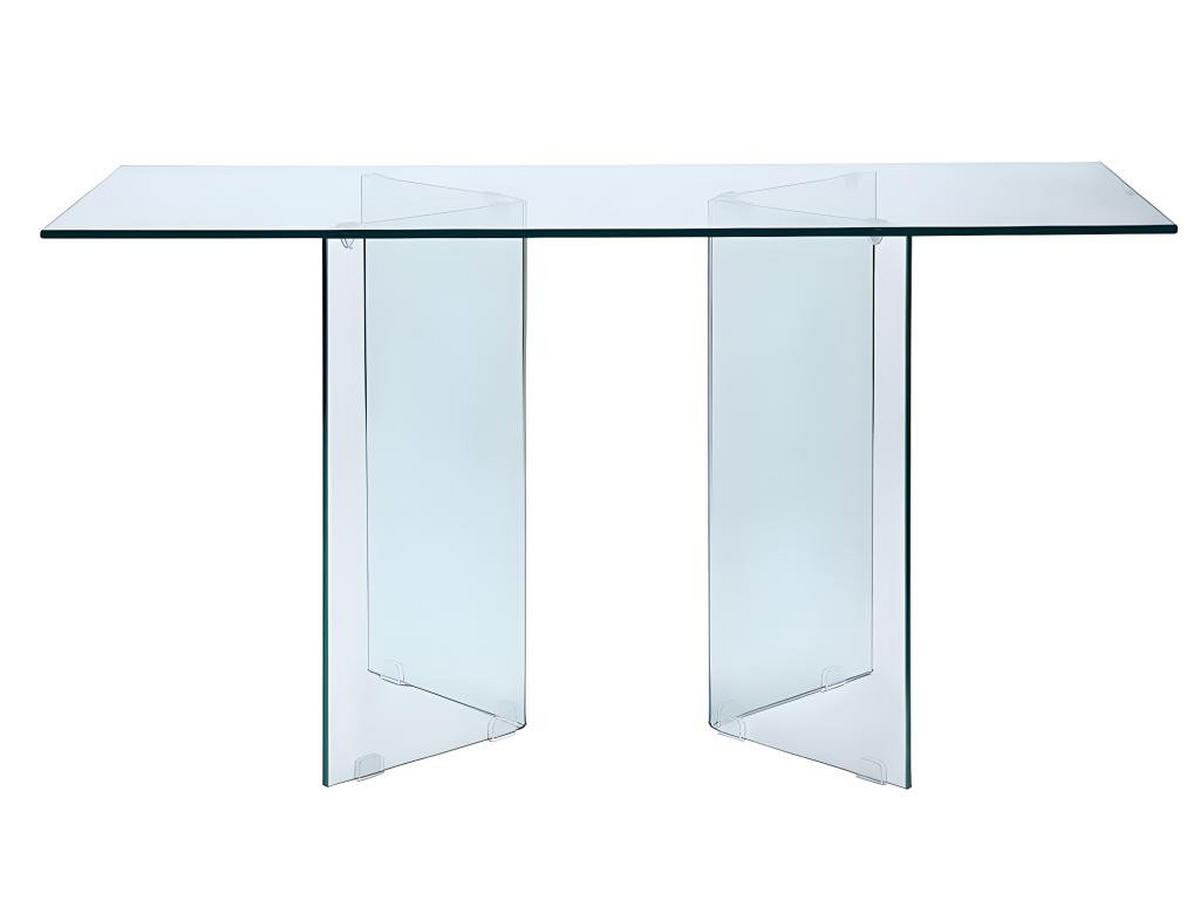 SCHREIBTISCH - Sicherheitsglas - CLARISSA - Transparent, Glas (140/60/75cm) - Vente-Unique