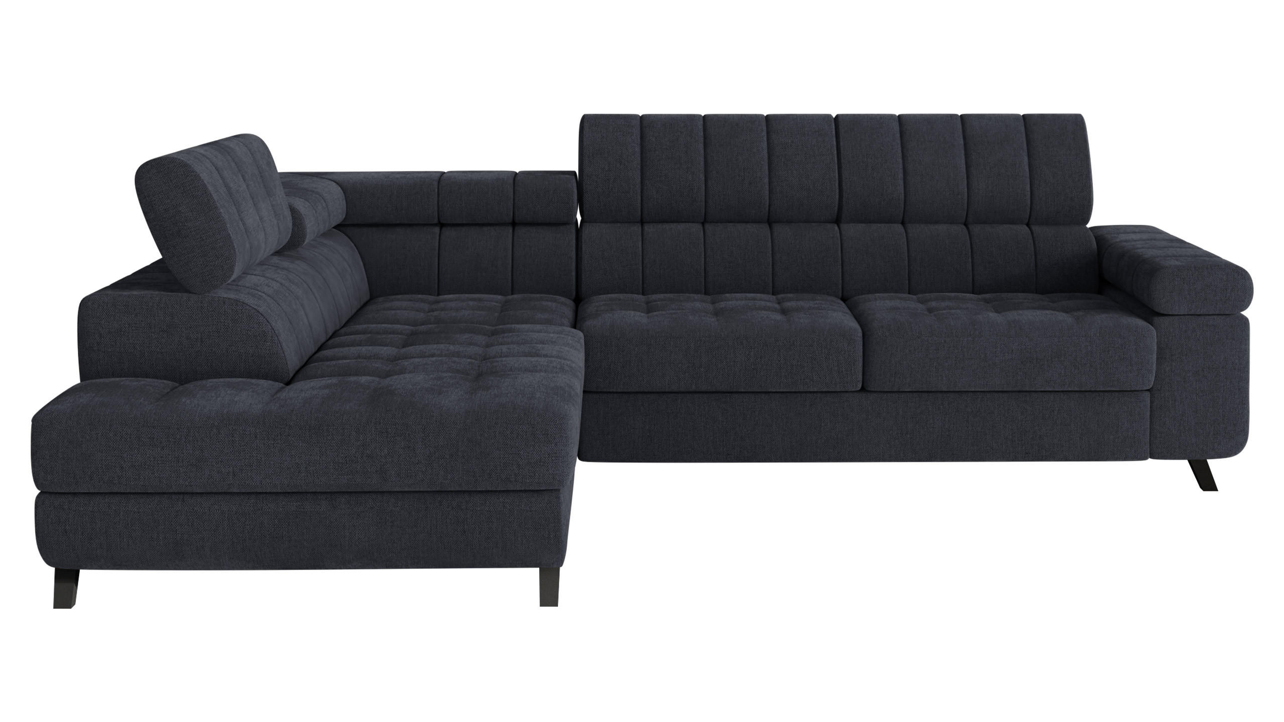 Mirjan24 Ecksofa Schwarz, Anthrazit 264x203 cm