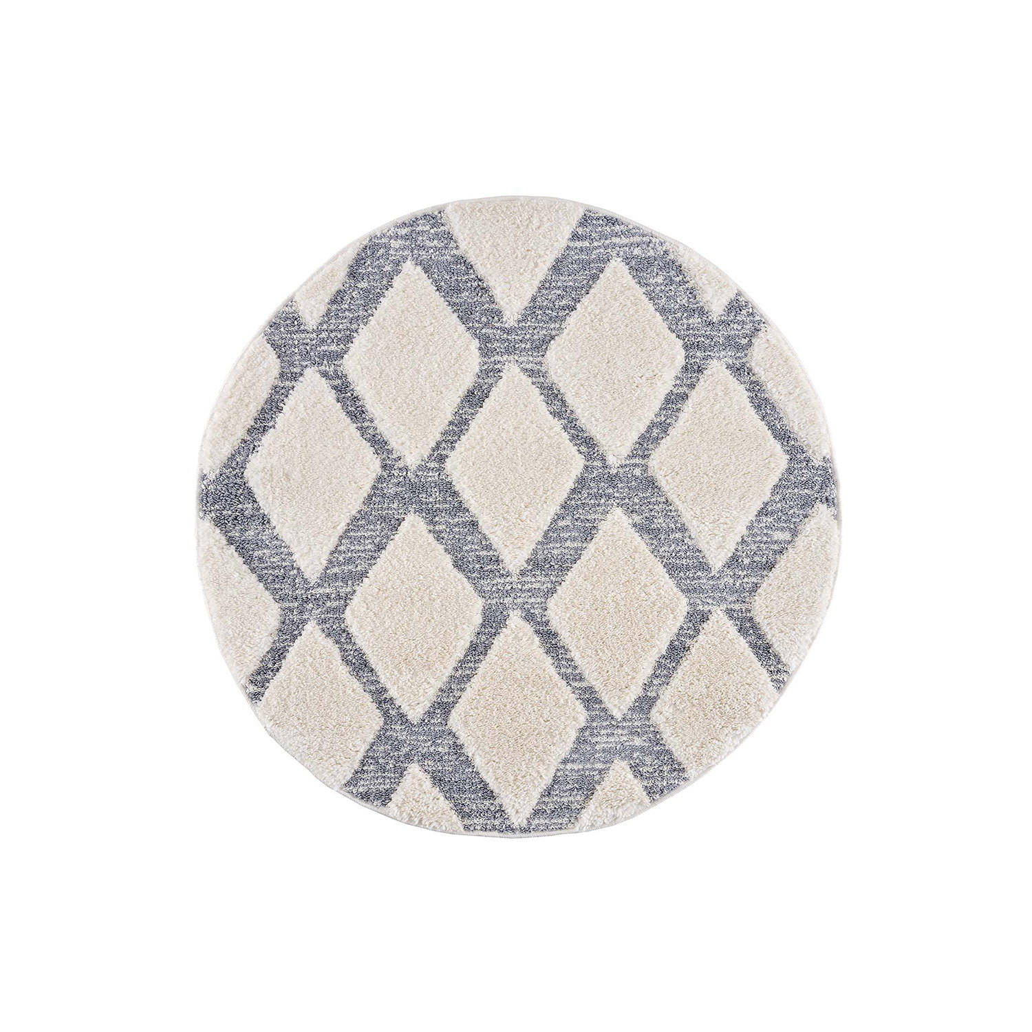 HOCHFLOR-TEPPICH Focus 4497 Grau 200 cm Rund - Creme/Grau, Textil (200/200cm) - carpet city