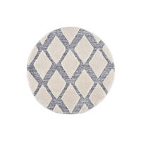 HOCHFLOR-TEPPICH Focus 4497 Grau 200 cm Rund - Creme/Grau, Textil (200/200cm) - carpet city
