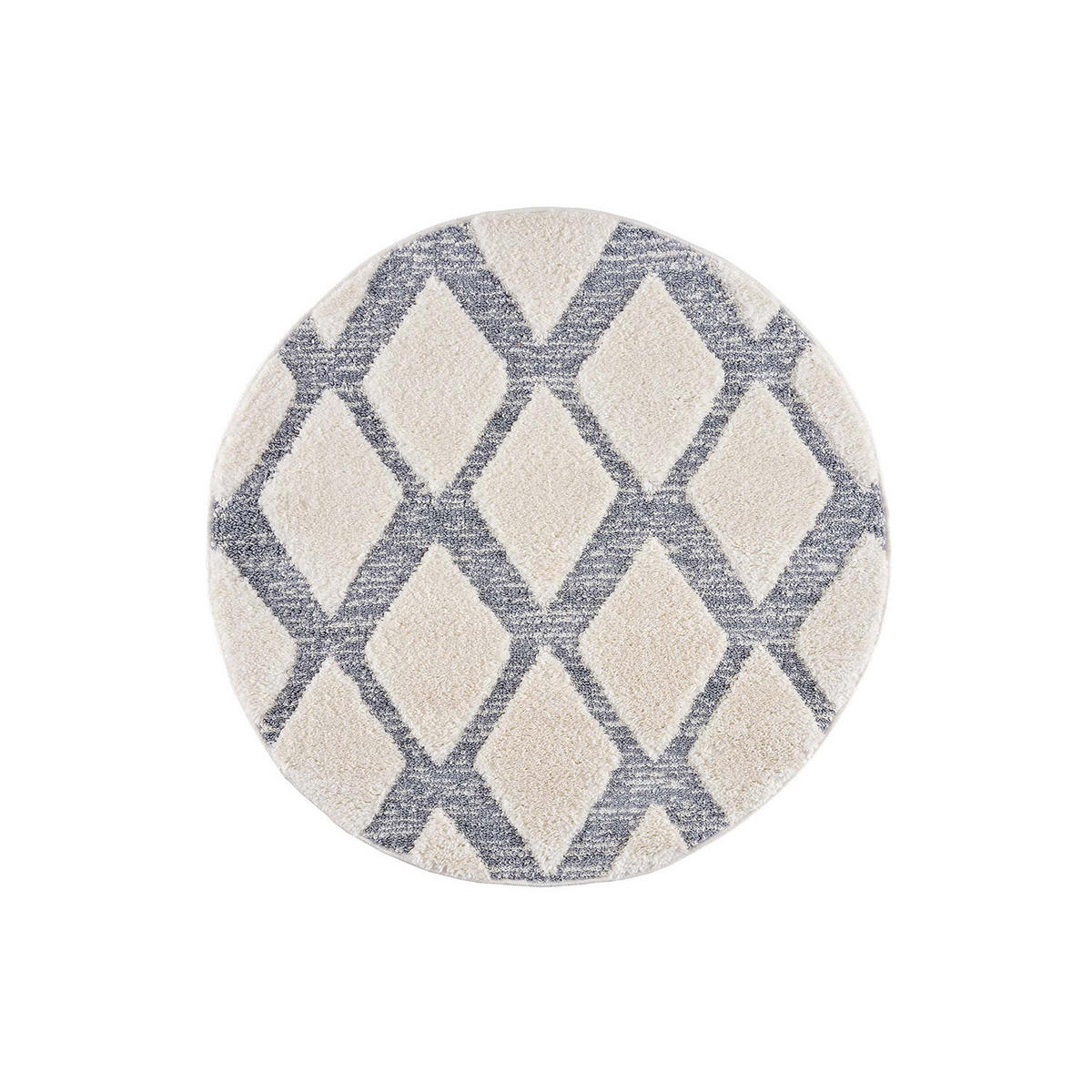 HOCHFLOR-TEPPICH Focus 4497 Grau 200 cm Rund - Creme/Grau, Textil (200/200cm) - carpet city