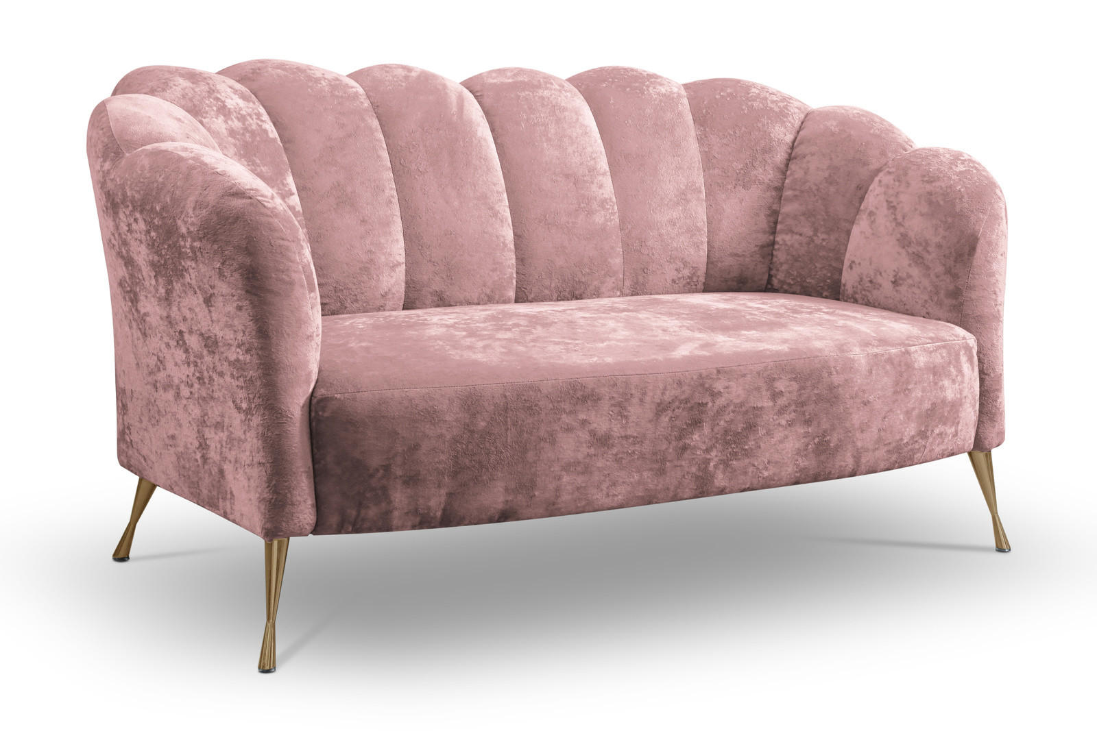 Ravio Sofa Dunkelrosa, Gold 155x78x83 cm
