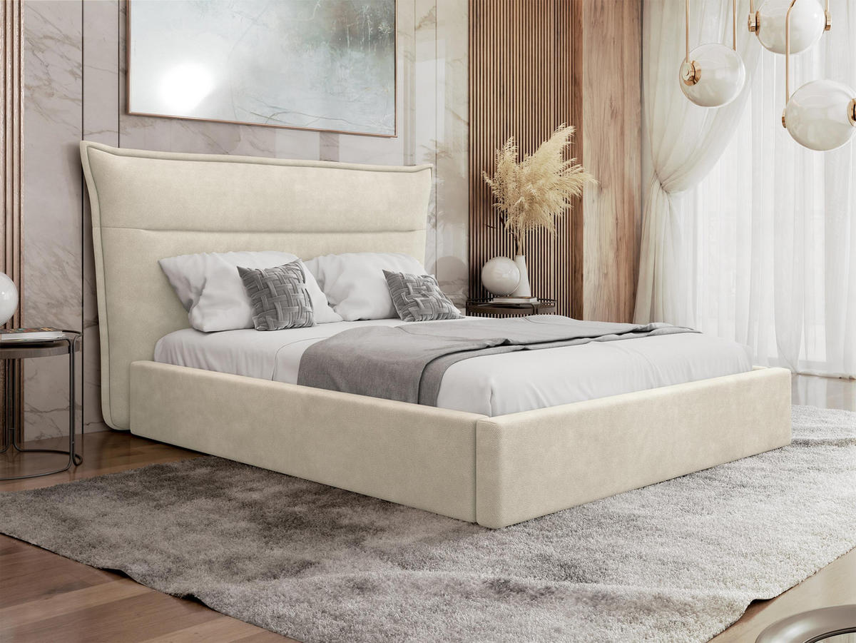 POLSTERBETT Tinkus - Beige/Naturfarben, Holz/Holzwerkstoff (160/200cm) - MIRJAN24