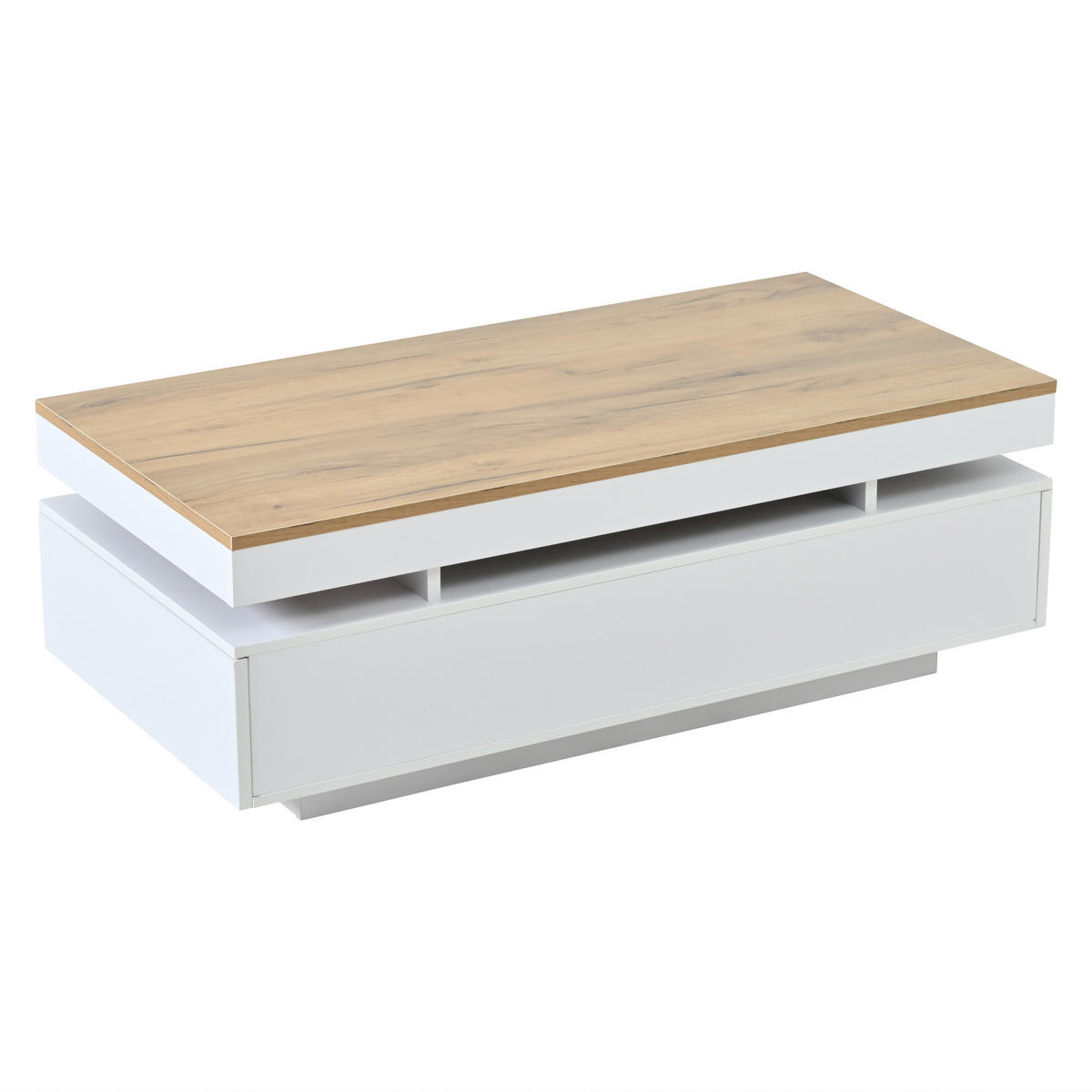COUCHTISCH Weiß/Holzfarben 100/50/35 cm - Weiß, Holzwerkstoff (50/100/35cm) - PANGIVO