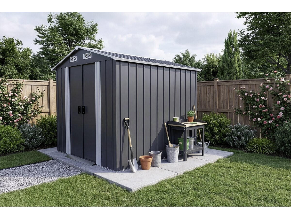 METALL-GARTENHAUS boston Grau - Grau, Metall (206/193/200cm) - Habitat Garten