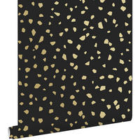 TAPETE Terrazzo-Motiv 53 cm x 10.05 m - Schwarz, Papier (53/1000cm) - ESTAhome