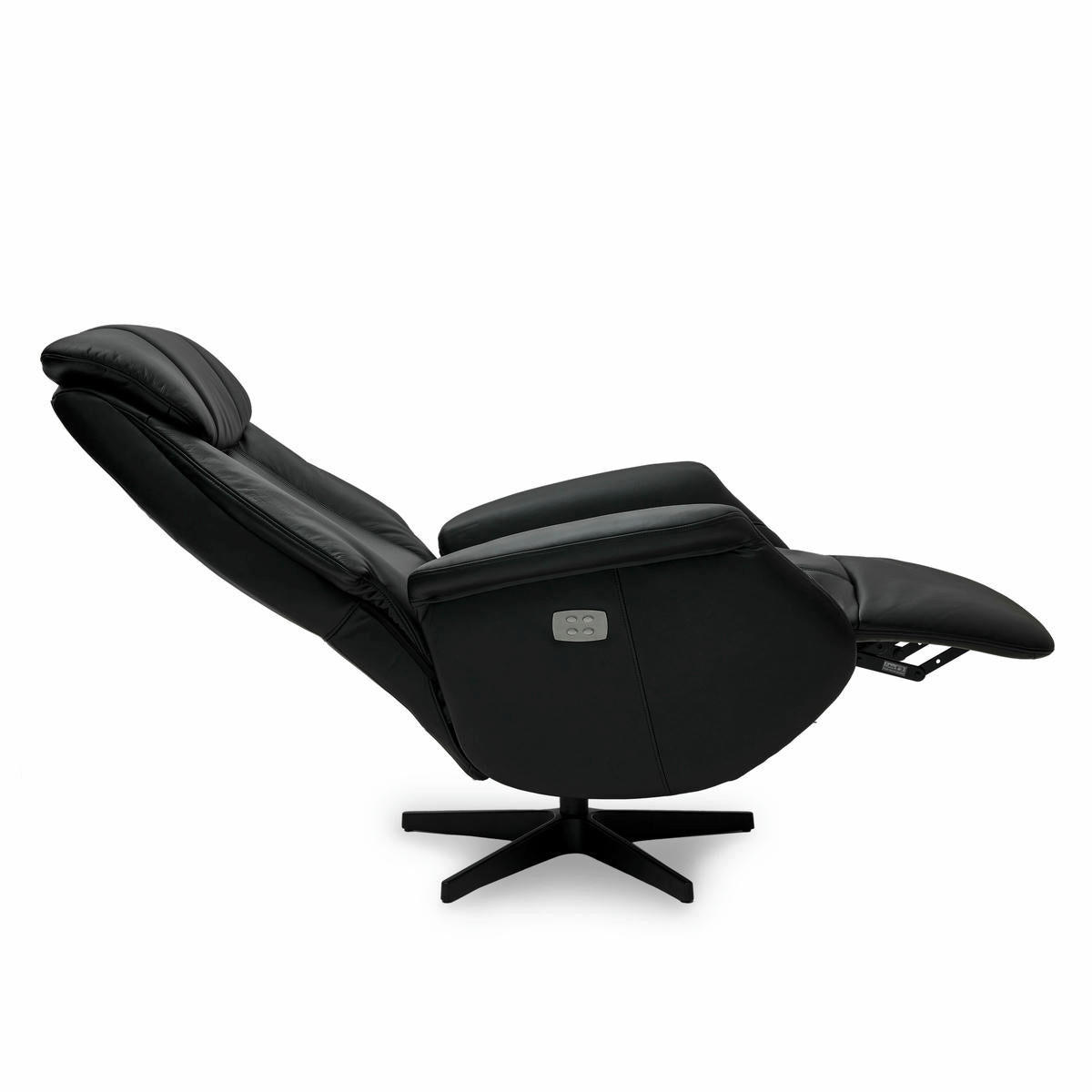RELAXSESSEL Echtleder Schwarz - Schwarz, Leder/Metall (76/115/83cm) - Furnhouse