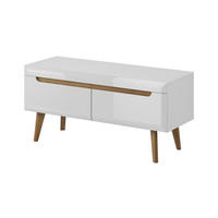 TV-SCHRANK Nodis 107 Weißer Glanz, Tv-Tisch - Weiß/Braun, Holzwerkstoff (107/50/40cm) - Bettso
