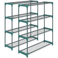 STOJAN NA ROSTLINY, SADA 2 KS, 4 patra, plast, tmavě zelený - tmavě zelená, kov (28/104/90cm) - Outsunny