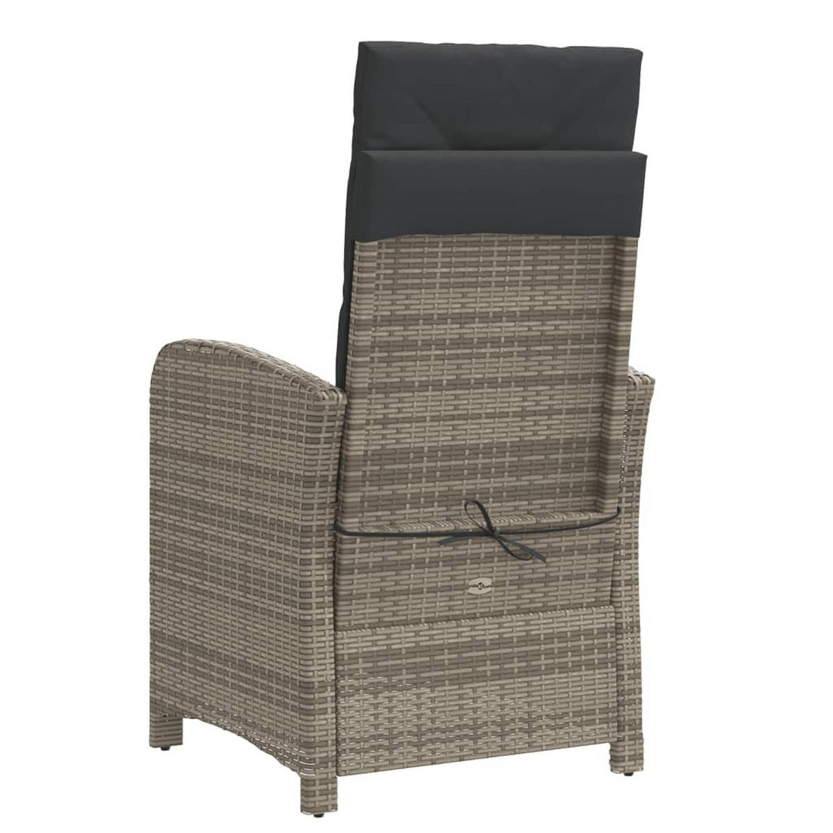 GARTENSESSEL Verstellbar Mit Kissen Grau Poly Rattan - Grau, Kunststoff (57/93/58.5cm) - vidaXL