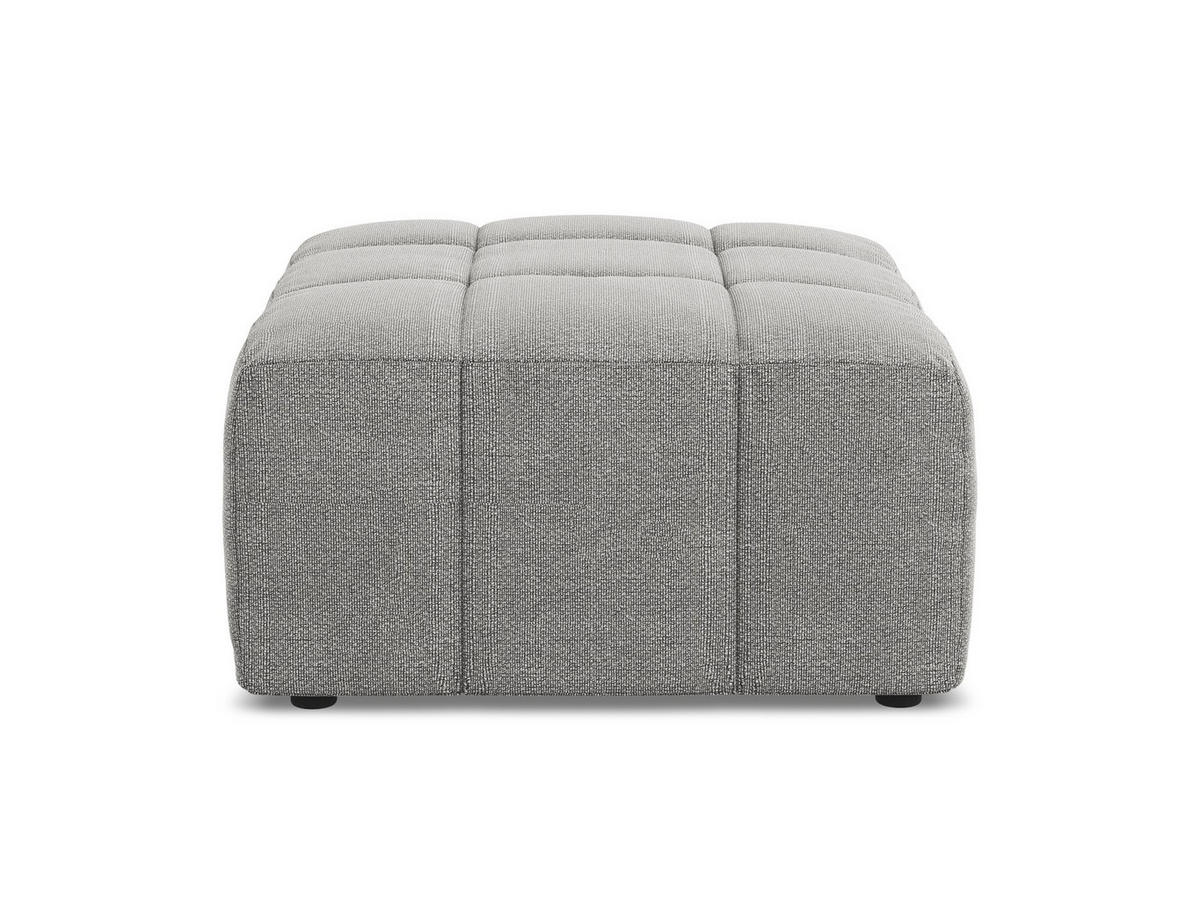 POUF Bouclé Stoff Grau - Hellgrau/Schwarz, Holzwerkstoff/Kunststoff (75/41/90cm) - Makamii