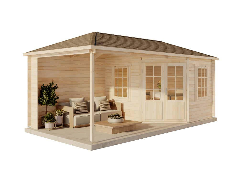 Alpholz Gartenhaus Natur 614x274x317 cm