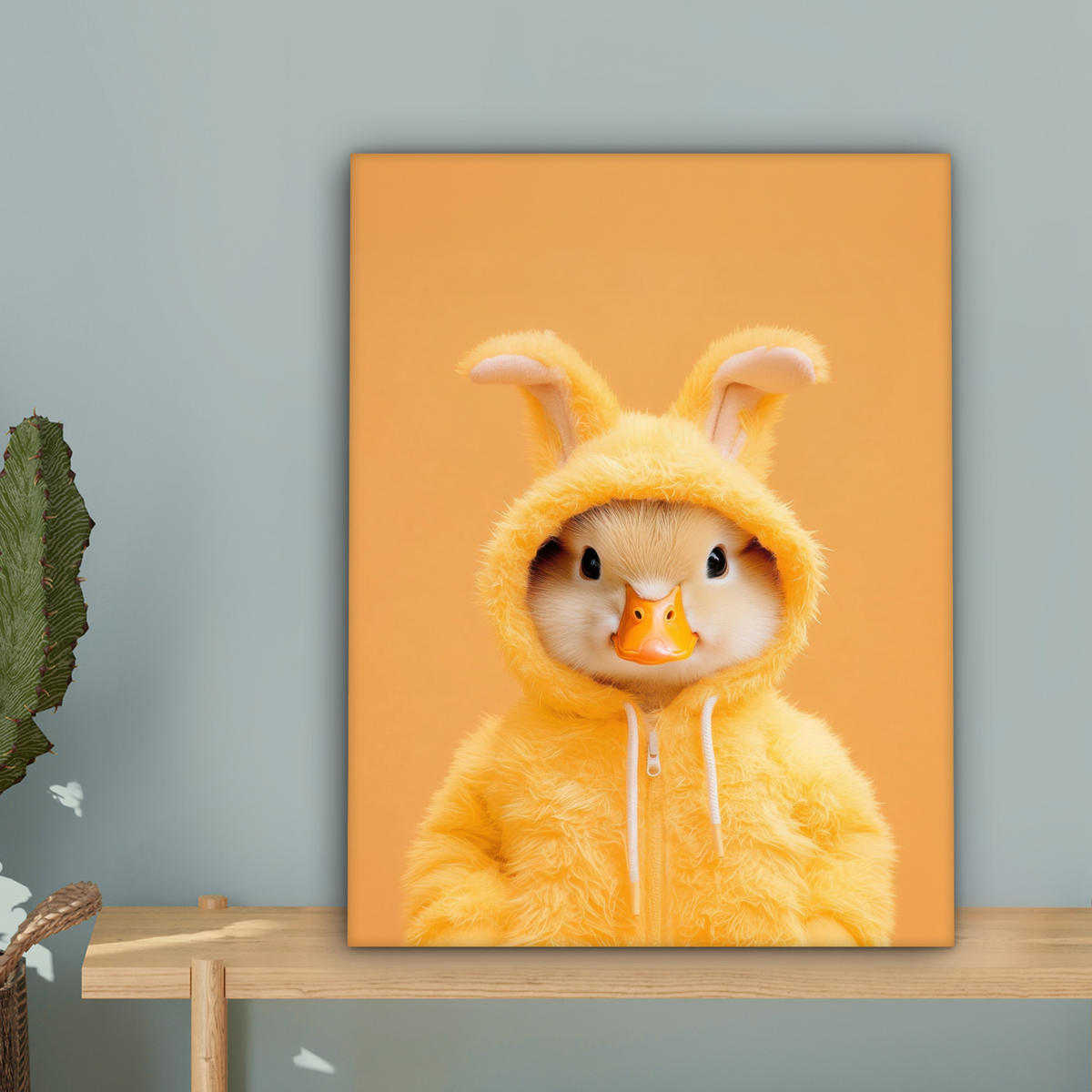 LEINWANDBILD Osterhase - Kostüm - Ente Room Decor 30x40 cm - Gelb, Textil (30/40cm) - MuchoWow