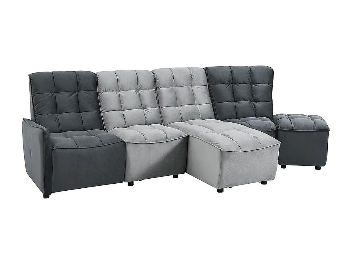RELAXSOFA - 6 Personen - stoff - hellgrau, anthrazitgrau Alford - Anthrazit/Hellgrau, Textil (323/104/210cm) - Vente-Unique
