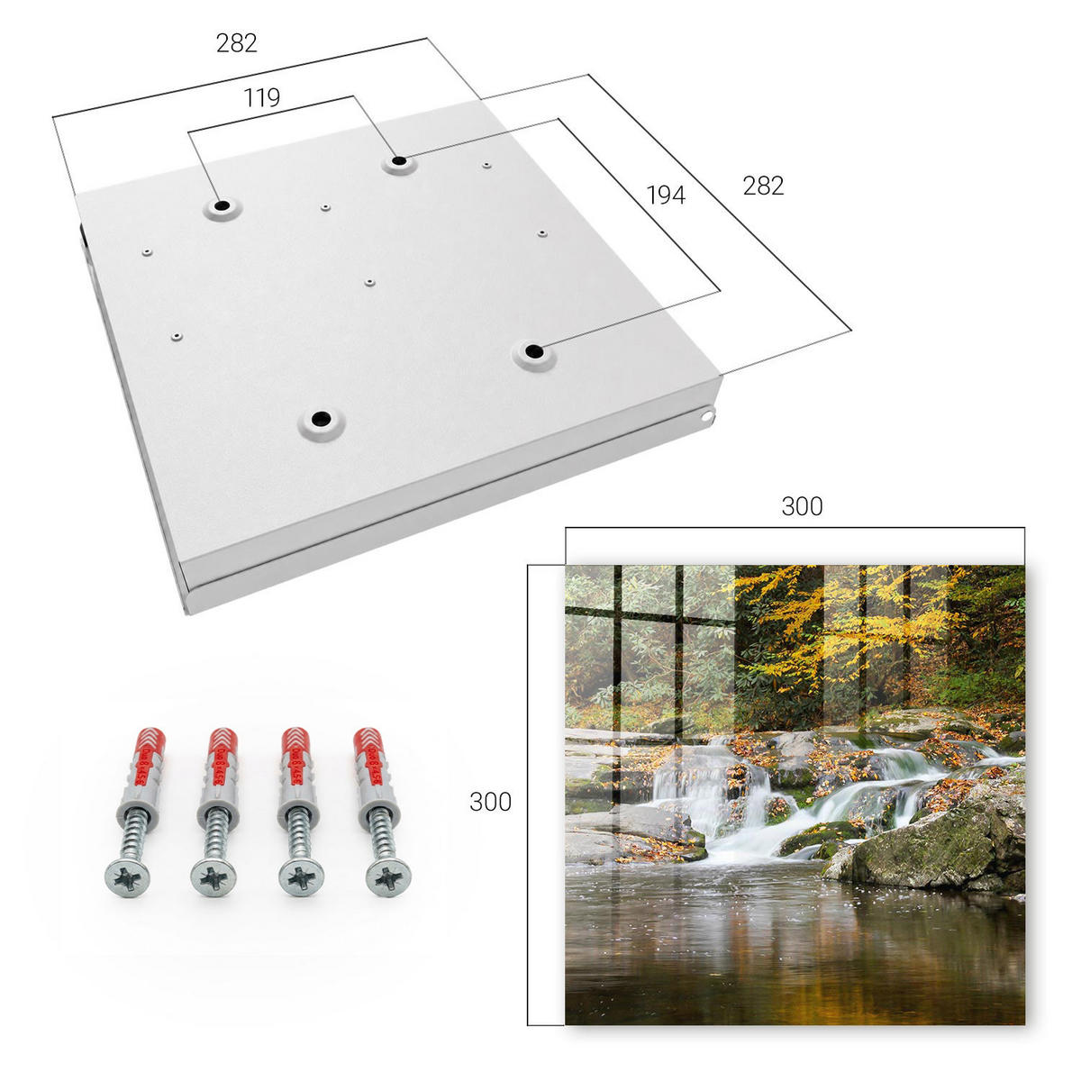 SCHLÜSSELBOX Weiß 30x30 cm – Türöffnung nach rechts - Herbstliche Erfrischung - Gelb, Metall (30/30/5cm) - TULUP
