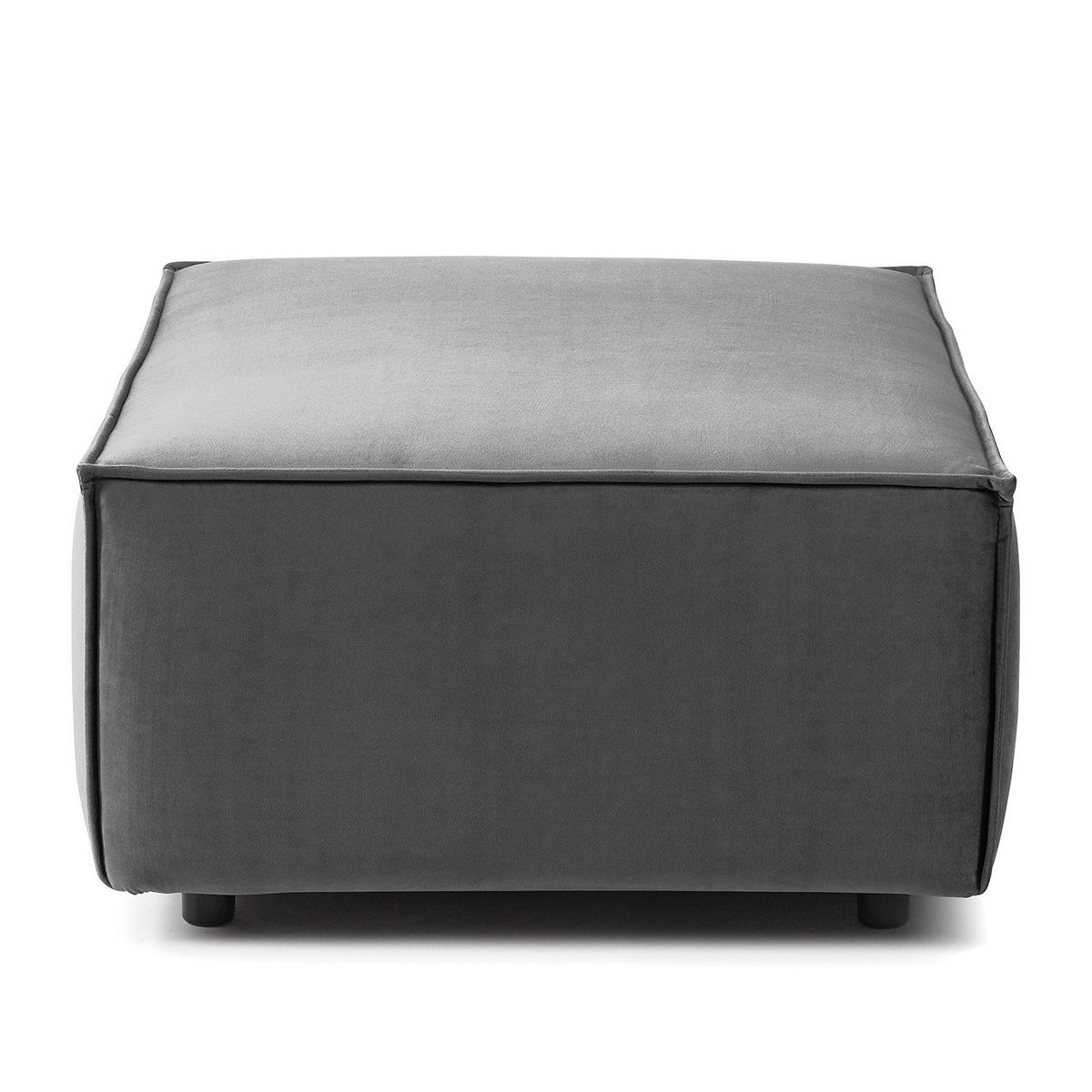 POLSTERHOCKER rechteckig - Schwarz/Grau, Kunststoff/Textil (97/40/79cm) - home24