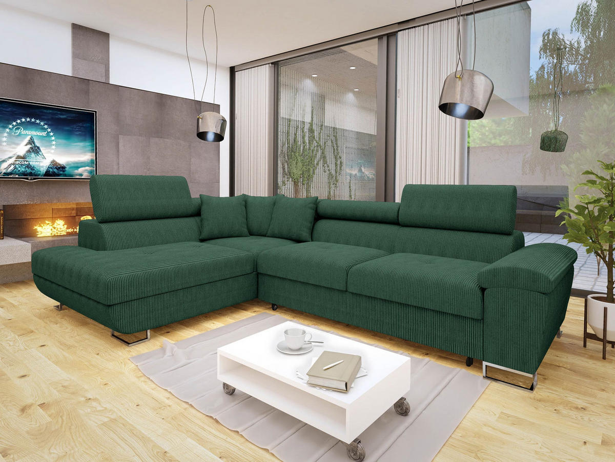 COLTAR Cotere Reiat, Stanga - verde, material textil/lemn (270/202cm) - MIRJAN24
