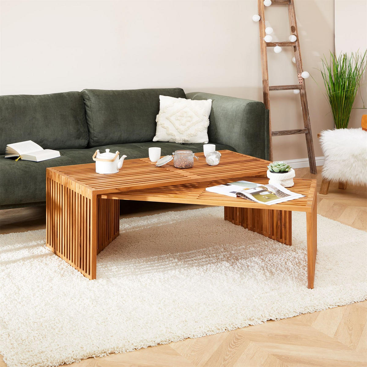 COUCHTISCH HAVANA natur - Naturfarben, Holz (110/116/46cm) - IDIMEX