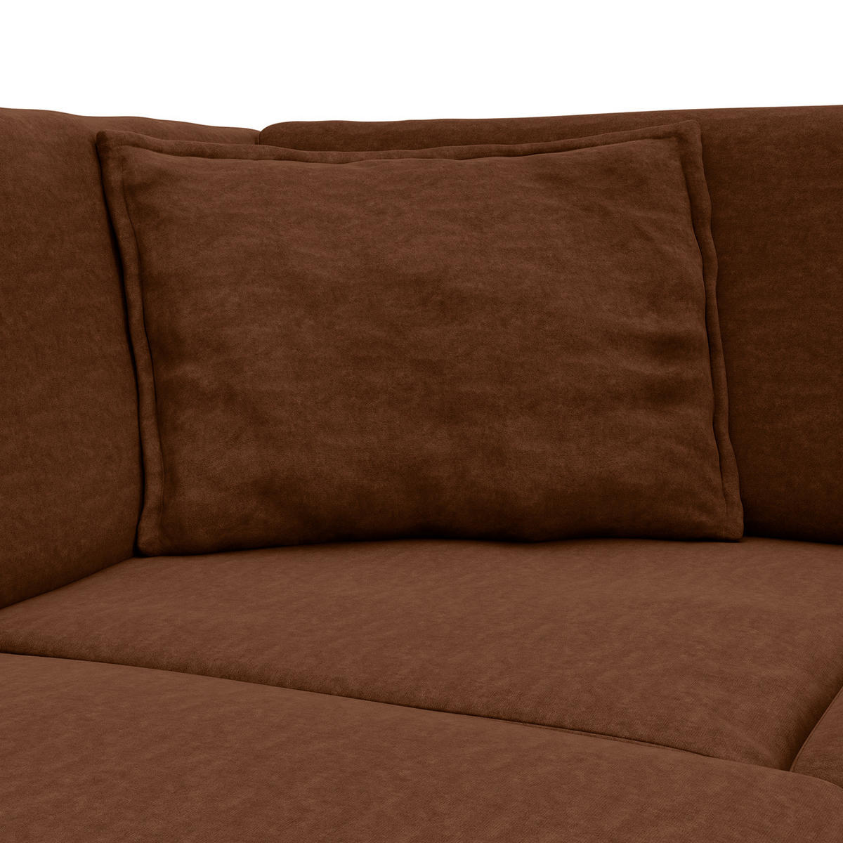 ECKSOFA mit Ottomane - Schwarz/Braun, Kunststoff/Textil (328/272cm) - home24