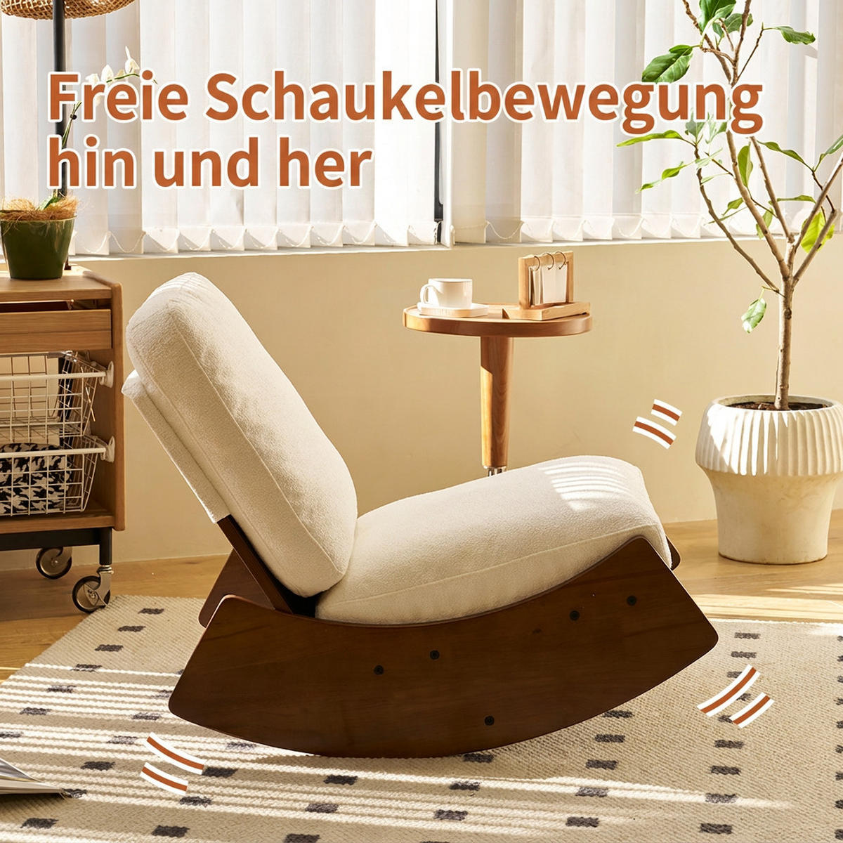 SCHAUKELSTUHL 2-teiliges Set Weiß Cord - Weiß, Textil (61.5/71.9/90cm) - Oxeza