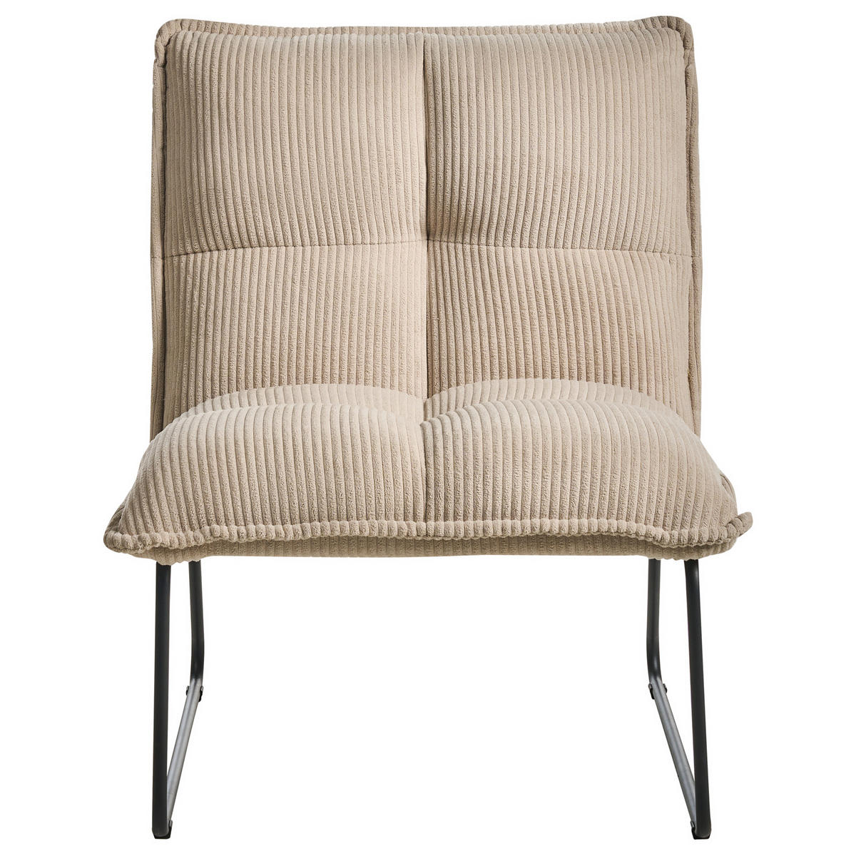 SESSEL 2er-Set Beige Bjasta - Beige/Schwarz, Textil (70/85/63cm) - Beliani