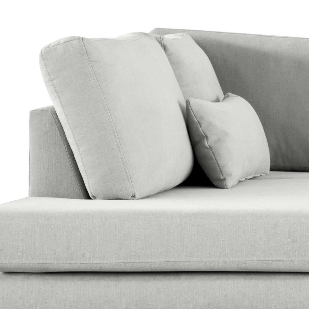 ECKSOFA mit Ottomane - Eichefarben/Grau, Naturmaterialien/Eichenholz (287/219cm) - home24