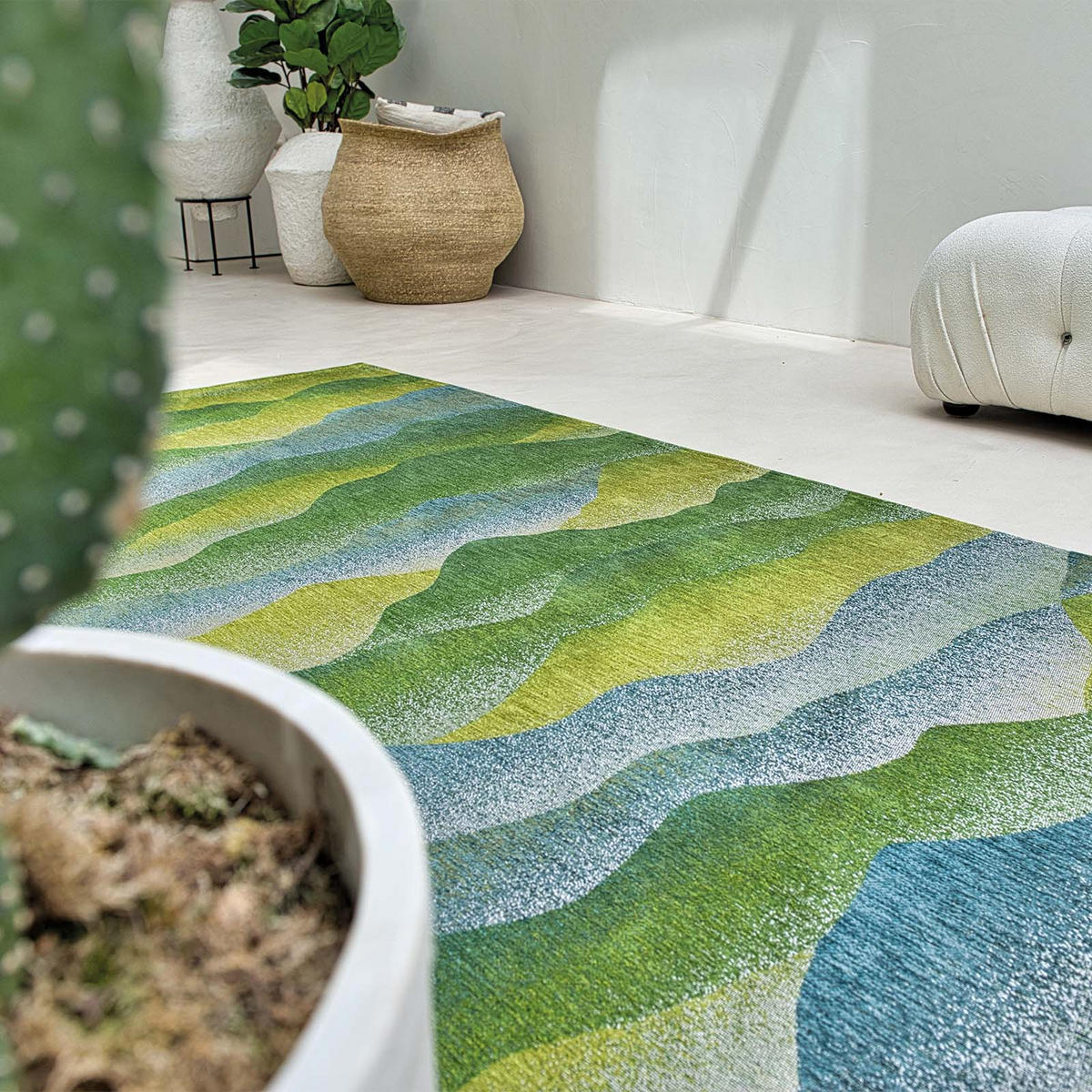 TEPPICH In-/Outdoor Flachgewebe SKITTER Grün 280 x 390 cm - Grün, Textil (280/390cm) - Novatrend