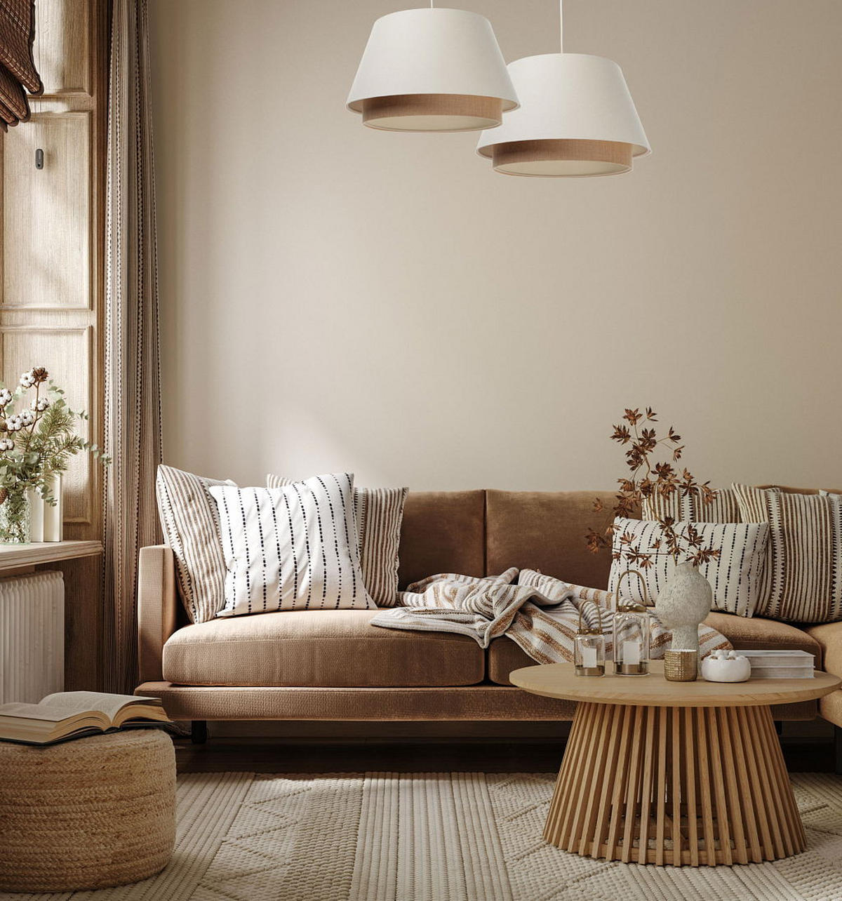 HÄNGELEUCHTE Beige 50/30 cm - Beige, Kunststoff (50/1.3/30cm) - ONZENO