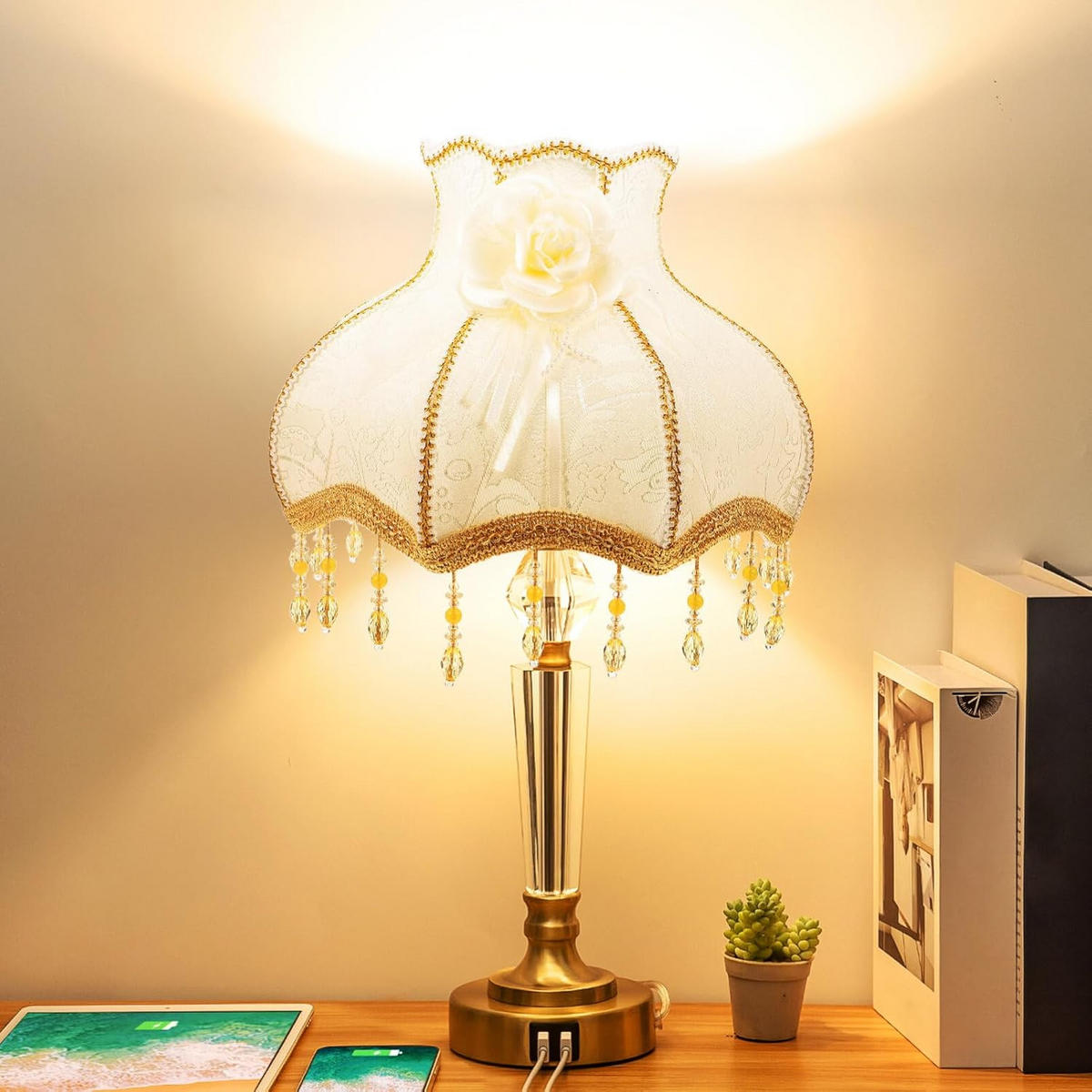 LAMPENSCHIRM Spitze Retro，30/23/15cm - Weiß, Textil (23/30/15cm) - Weltevree