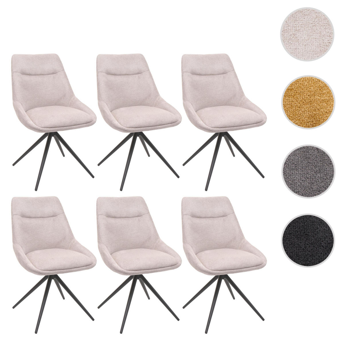 ESSZIMMERSTUHL Beige 6er-Set - Beige, Textil (51/86/60cm) - MCW