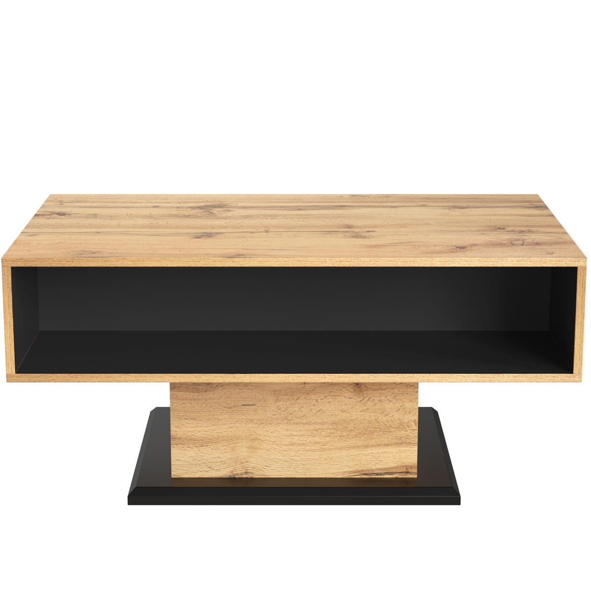 COUCHTISCH aus melaminbeschichteter Spanplatte 100x60x47 cm Eiche/Anthrazit mit Schublade und Stauraum - Naturfarben, Holzwerkstoff (100/60/47cm) - IVMEU