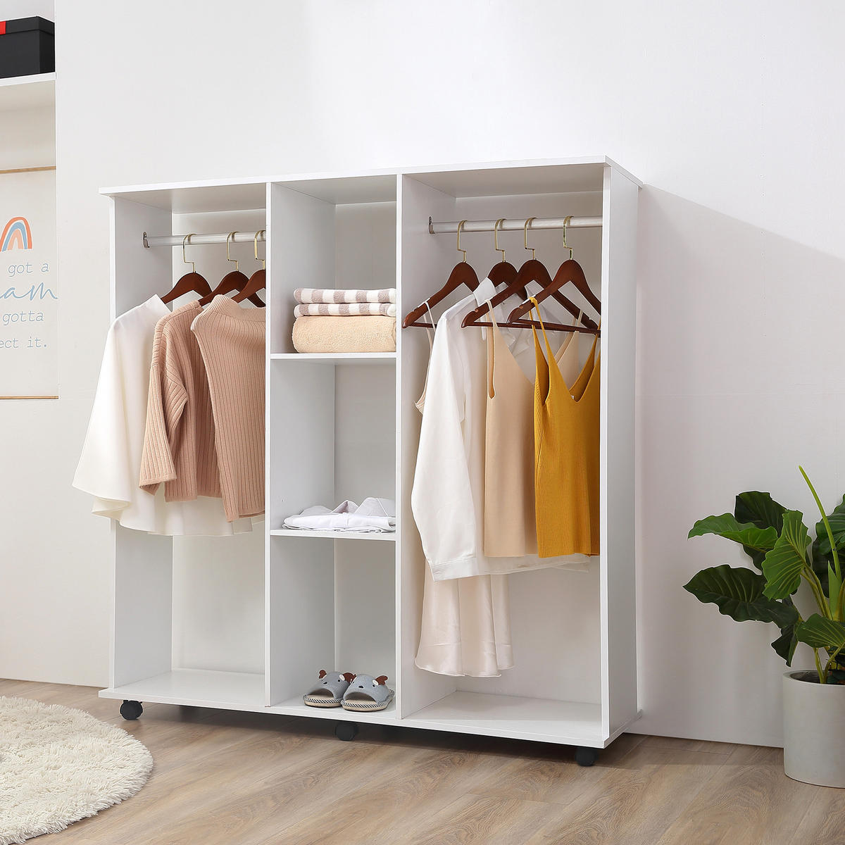 KLEIDERSCHRANK Weiß 1 Stück - Weiß, Holzwerkstoff (40/128/120cm) - GiPP