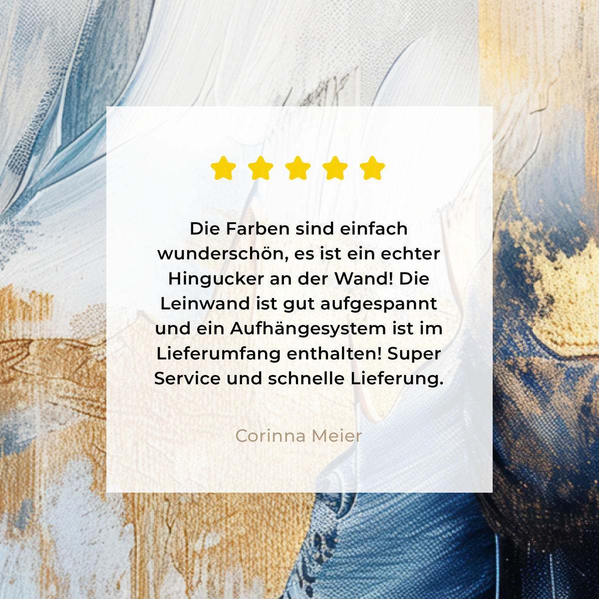 LEINWANDBILD Gold - Blau - Aquarell - Kunst - Modern Groß 140x90 cm - Hellblau, Textil (140/90cm) - MuchoWow
