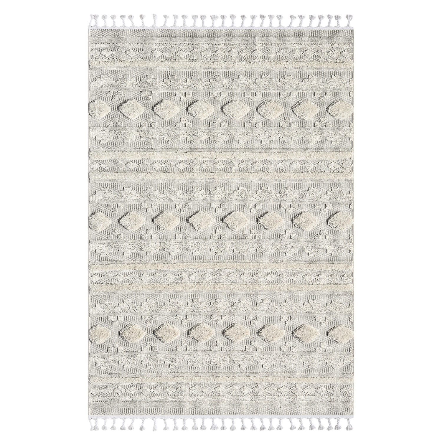 KURZFLOR-TEPPICH Valencia 930 Creme 140x200 cm - Blau/Creme, Textil (140/200cm) - carpet city