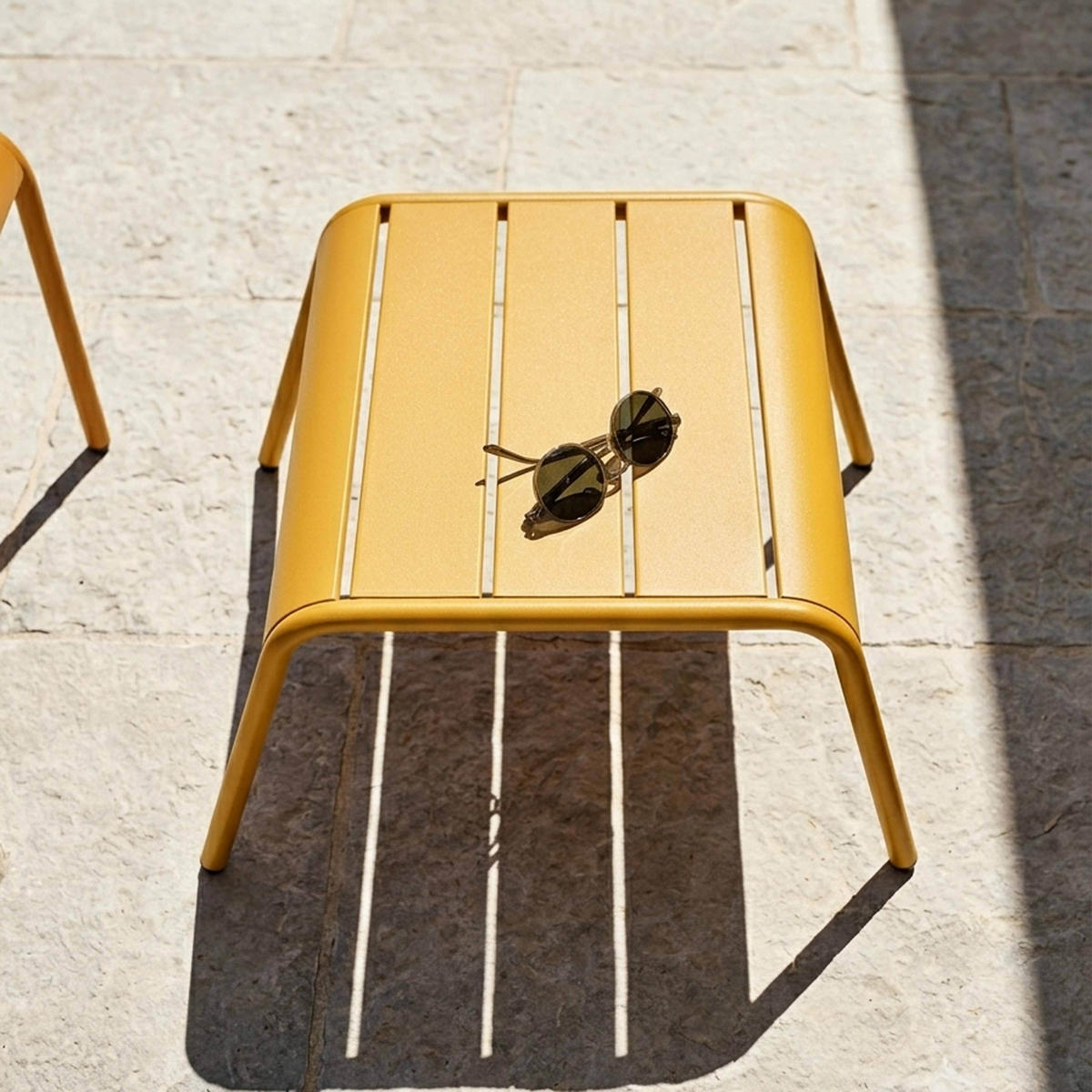 GARTENHOCKER, Gelb - Gelb, Metall (44/30/40cm) - Oviala