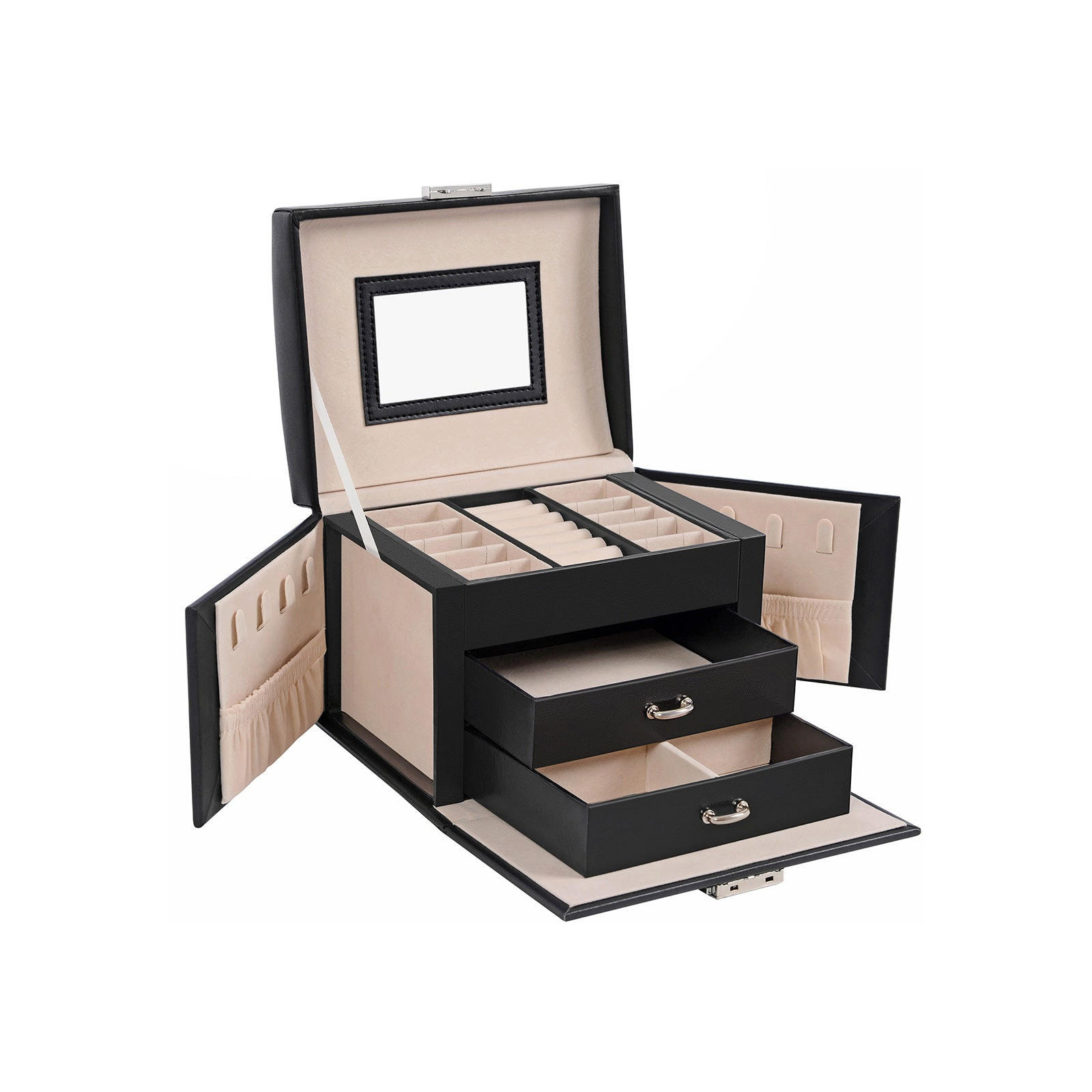 SCHMUCKKASTEN TRAGBAR - Schwarz, Holzwerkstoff (13.5/17.5cm) - Hansiro