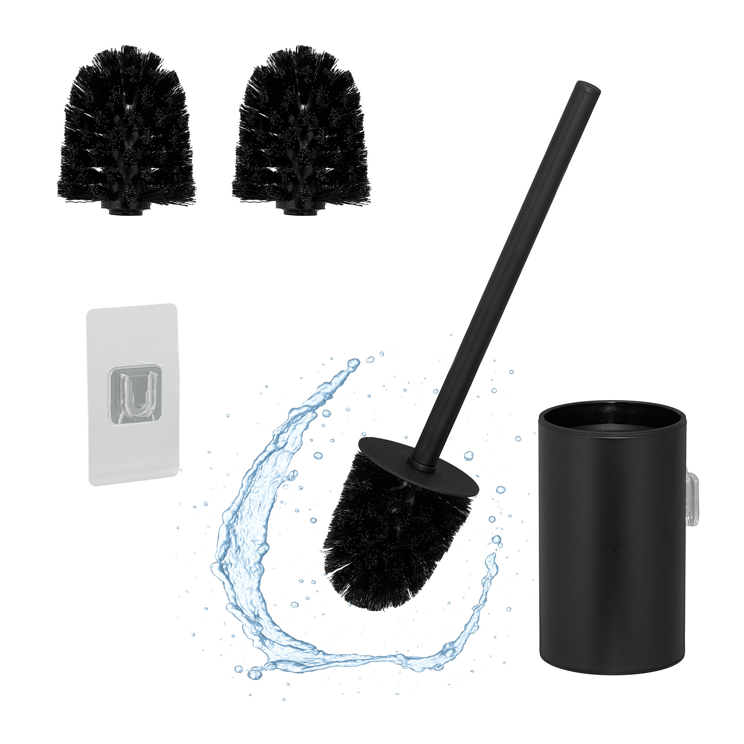 TOALETNA ščetka - črna, kovina/umetna masa (9/40.5/10cm) - Relaxdays