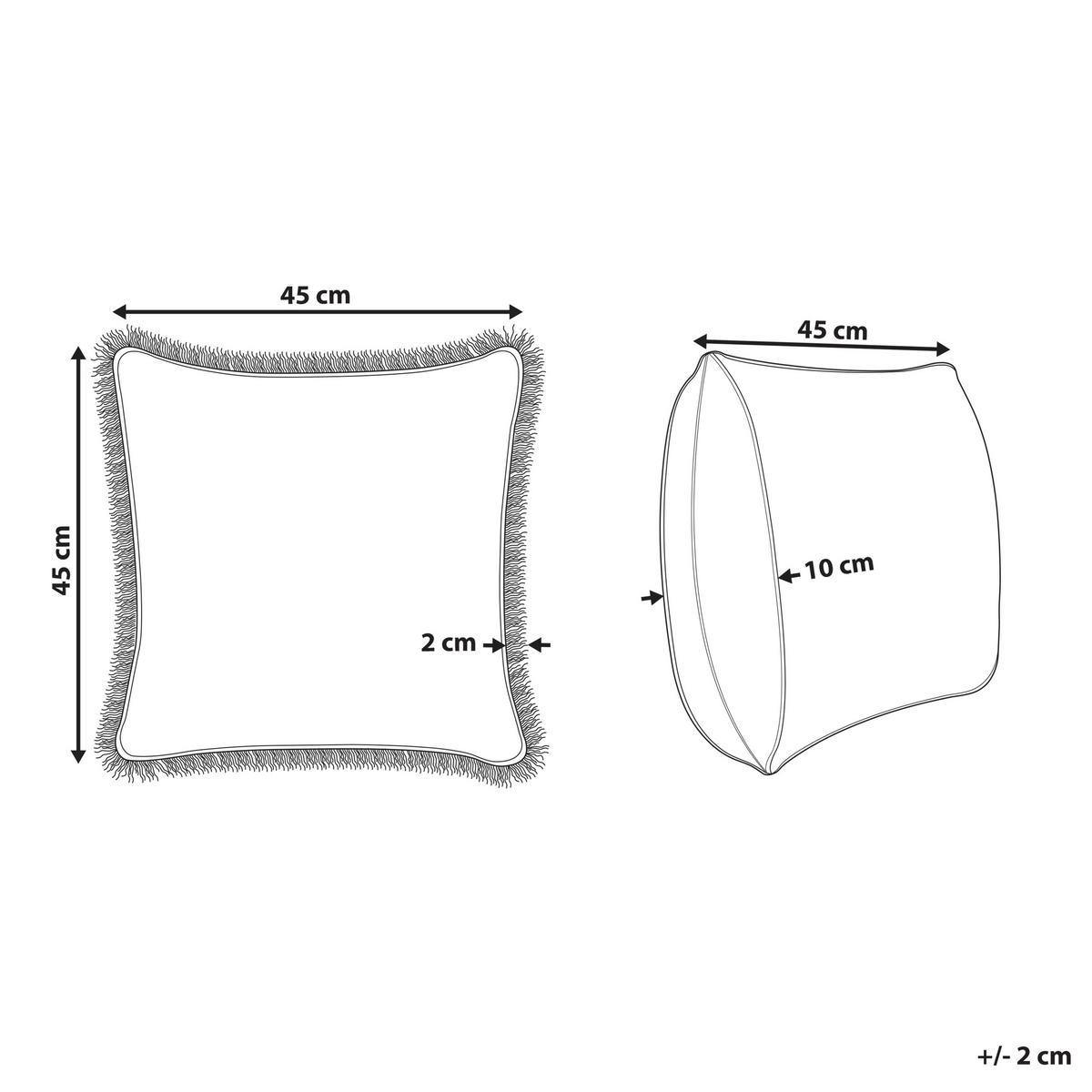 DEKOKISSEN Weiß 45/45 cm Sativus - Weiß, Naturmaterialen/Textil (45/45cm) - Beliani