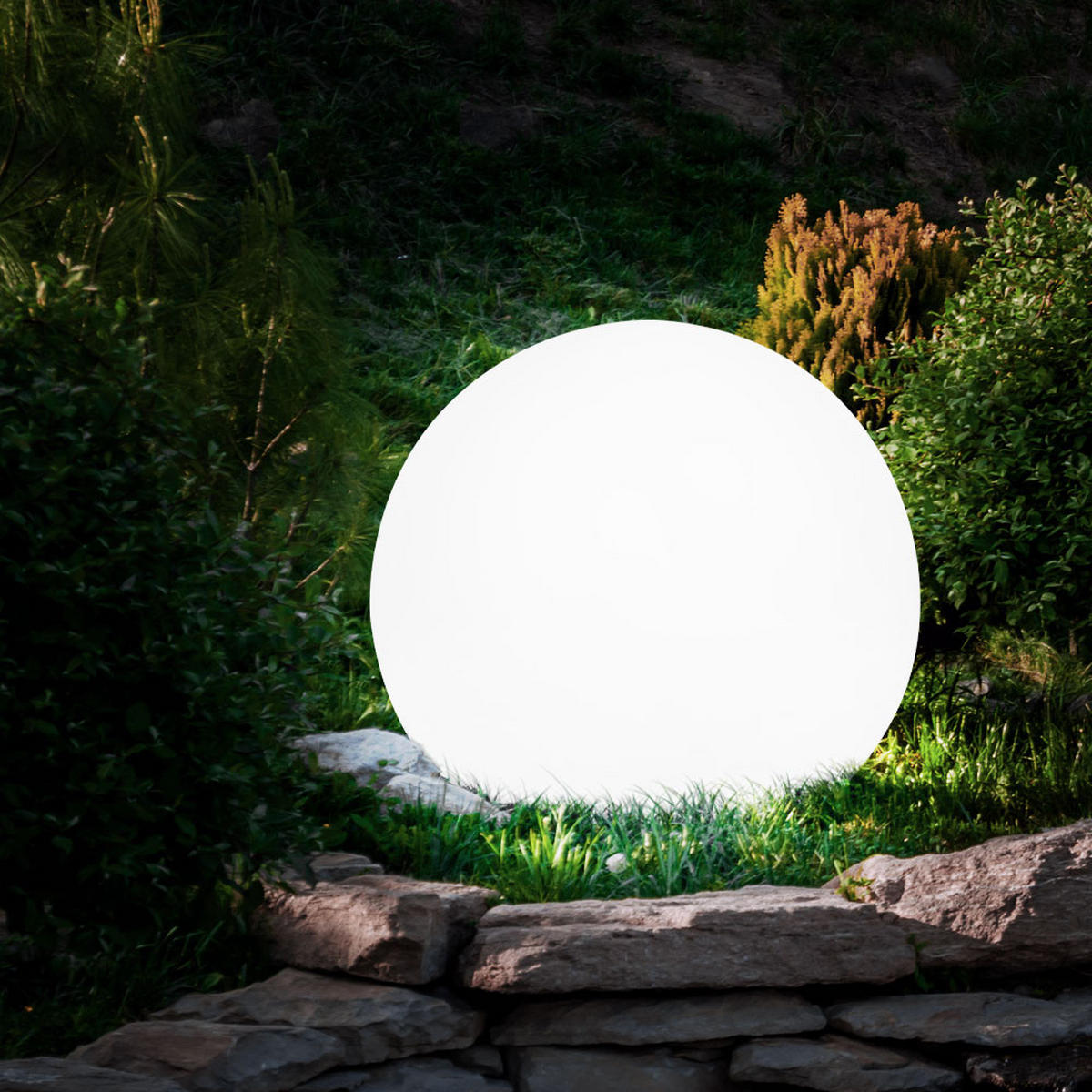 LED AUSSENLEUCHTE Solarkugel Weiß Silber 2er Set - Weiß, Kunststoff (30/62/30cm)