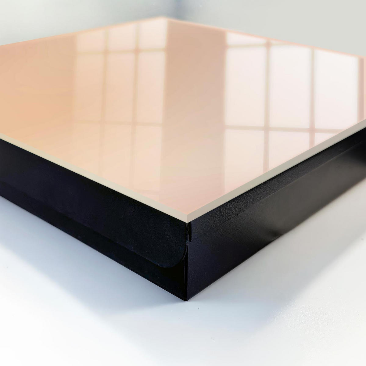 SCHLÜSSELBOX Schwarz 30x30 cm- Türöffnung nach rechts - Pastellfarbene Stimmung - Beige, Metall (30/30/5cm) - TULUP