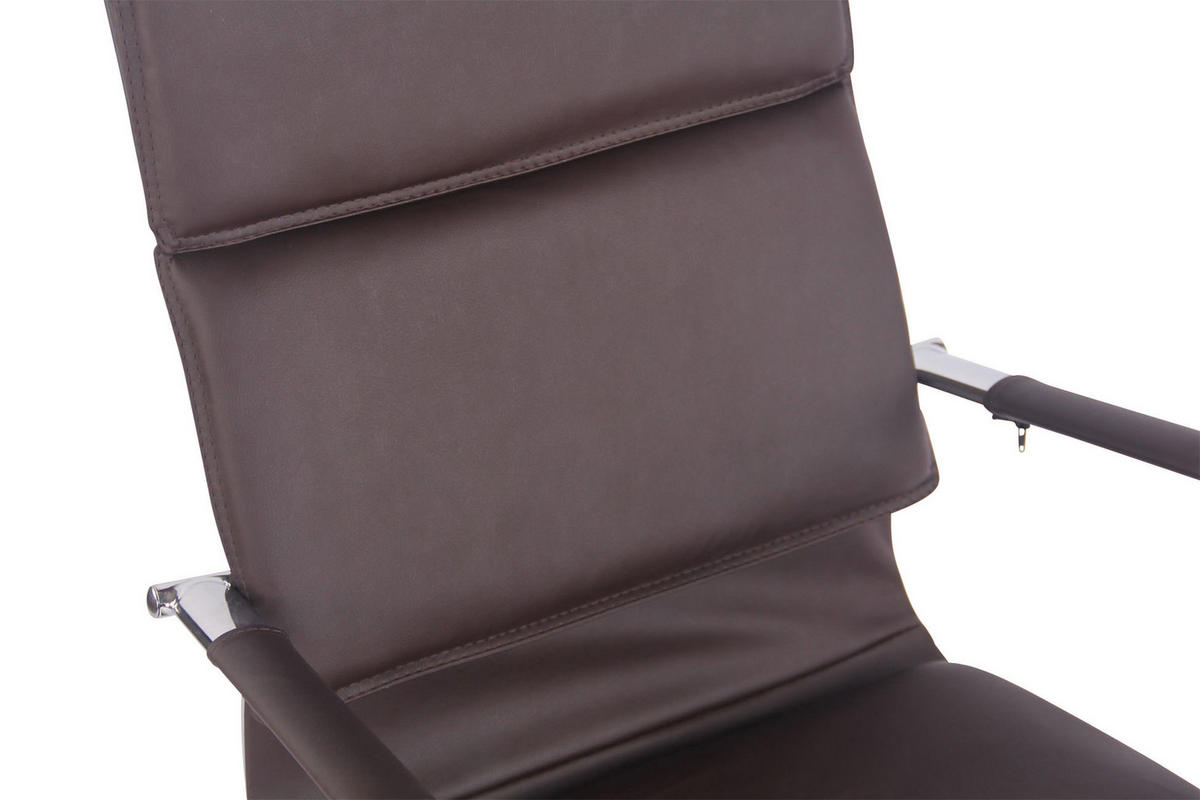 DREHSTUHL Lederlook coffee - Chromfarben/Braun, Textil/Metall (58/110/63cm) - CLP