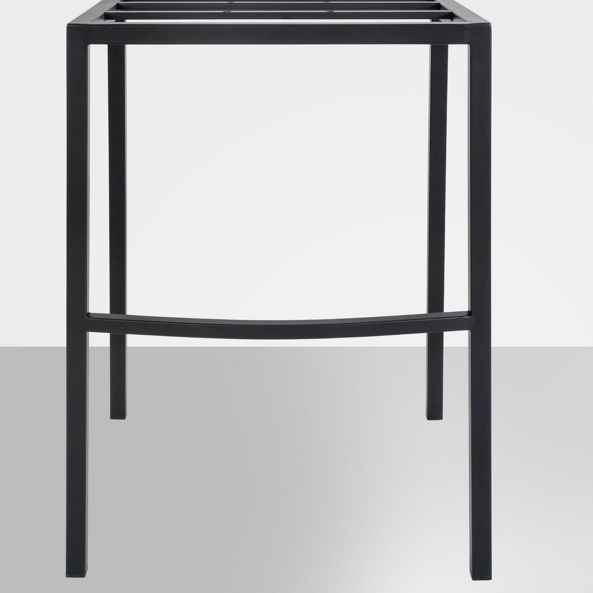 BARHOCKER Damaskus Samt mit 4-Fuß Gestell grau - Schwarz/Grau, Textil/Metall (64/110/48cm) - TPFLiving