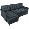 ECKSOFA Fado mit Schlaffunktion Graphit Samtstoff - Graphitfarben, Textil (210/141cm) - Bromarkt