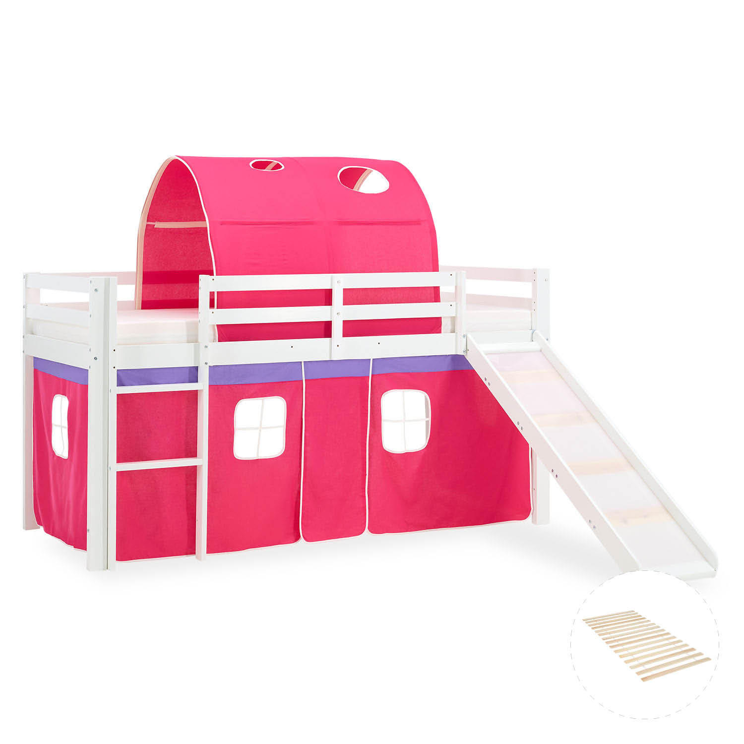 HOCHBETT Pink 90/200 cm Lattenrost - Pink/Weiß, Holz (90/200cm) - Homestyle4u