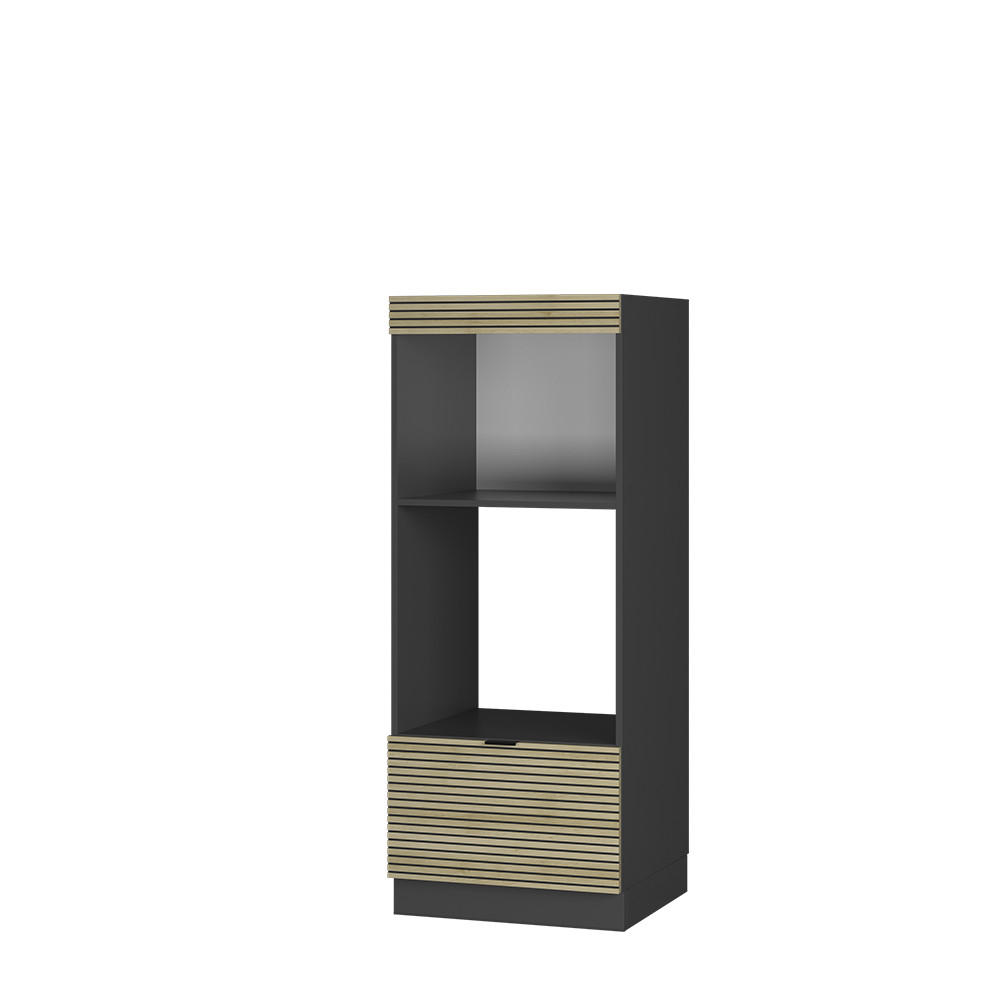 MIKROVÅGSSKÅP Fame-Line Ekpanel 60 cm öppna Ekfärgad, Antracit 153.6/60/58.1 cm